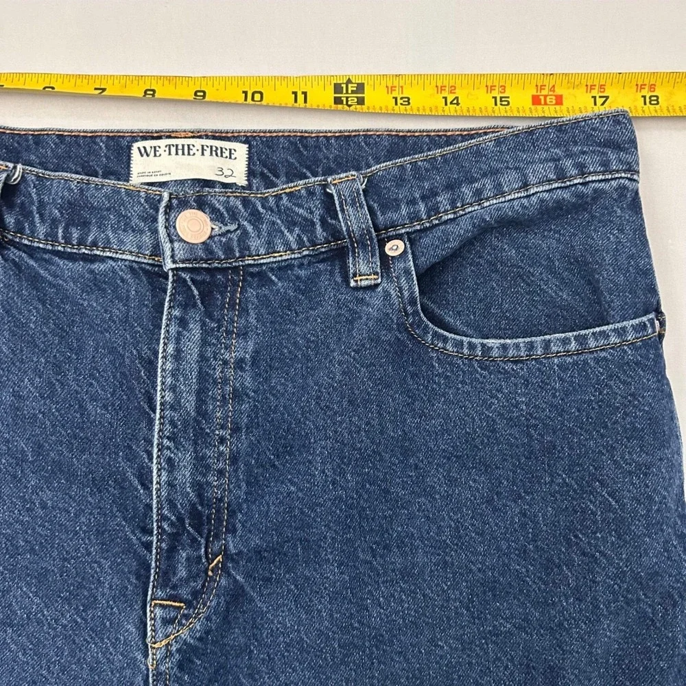 We The Free People Jeans‎ Womens 32 Blue Denim Tinsley Baggy High Rise